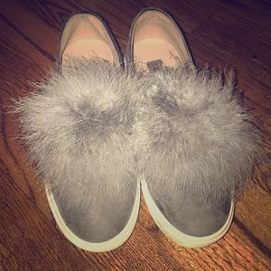 Grey Puff ball sneakers